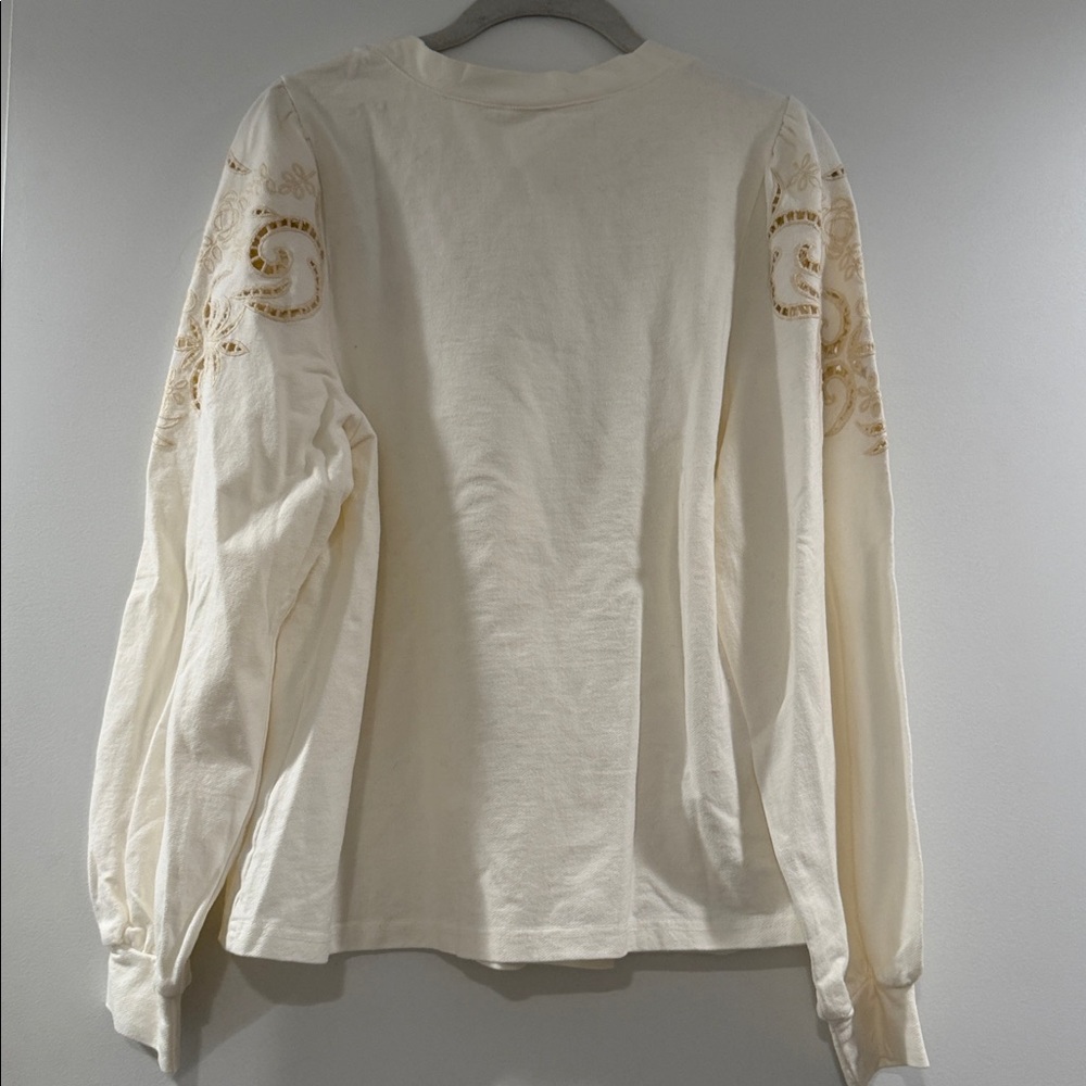 BNWT Fate Off White Cream Embroidered Eyelet  Women's Top, Sz Xsmall - Picture 6 of 12